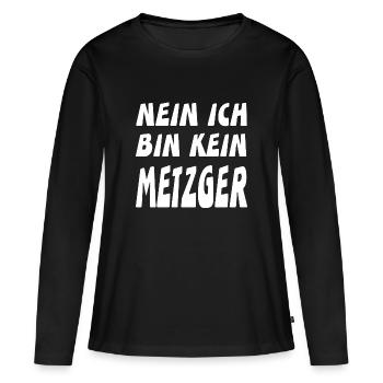 Metzger - Frauen Premium Bio Langarmshirt - Schwarz - Vorne - Julia (174cm)
