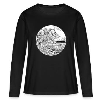 Eurasier | Vague Douce - T-shirt manches longues Premium bio Femme - noir - Devant - Julia (174cm)