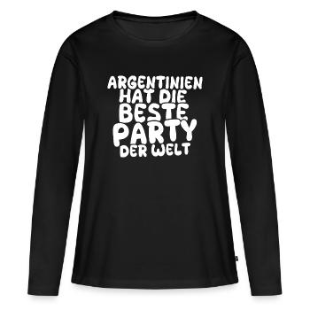 Feiern Argentinien - Frauen Premium Bio Langarmshirt - Schwarz - Vorne - Julia (174cm)