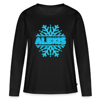 Cadeau pour Alexis - T-shirt manches longues Premium bio Femme - noir - Devant - Julia (174cm)
