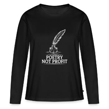 Poesie-Nicht-Profit-Feder - Frauen Premium Bio Langarmshirt - Schwarz - Vorne - Julia (174cm)