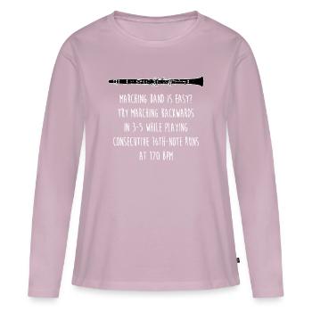 T-shirt de marche à cadence inversée - T-shirt manches longues Premium bio Femme - rose poudré - Devant - Julia (174cm)