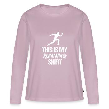 This Is My Running Shirt Male Sprinter Silhouette - Women's Premium Organic Long Sleeve Shirt - dusky pink - Front - Julia (174cm)