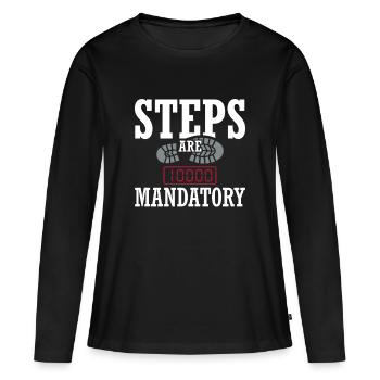 Saison de taille avec déficit calorique réduit - T-shirt manches longues Premium bio Femme - noir - Devant - Julia (174cm)