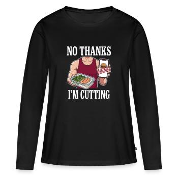 Saison de taille avec déficit calorique réduit - T-shirt manches longues Premium bio Femme - noir - Devant - Julia (174cm)