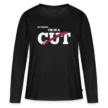 Saison de taille avec déficit calorique réduit - T-shirt manches longues Premium bio Femme - noir - Devant - Julia (174cm)