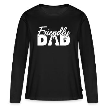 Silhouette de papa amicale Art de la paternité - T-shirt manches longues Premium bio Femme - noir - Devant - Julia (174cm)