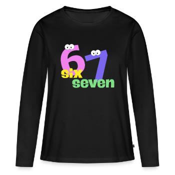 Six Seven Trend - Frauen Premium Bio Langarmshirt - Schwarz - Vorne - Julia (174cm)