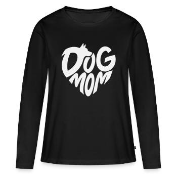 Cœur de maman de chien avec motif de chien - T-shirt manches longues Premium bio Femme - noir - Devant - Julia (174cm)