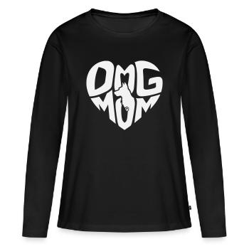 Maman de chien, emblème de cœur de maman de chien - T-shirt manches longues Premium bio Femme - noir - Devant - Julia (174cm)