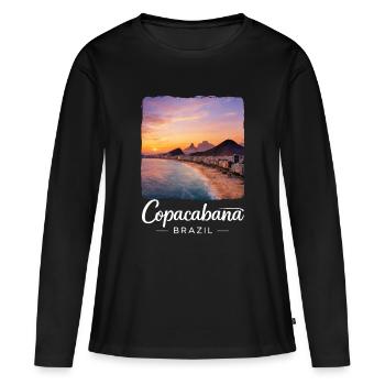 Copacabana Brazil Sunset Beach Magic - Women's Premium Organic Long Sleeve Shirt - black - Front - Julia (174cm)