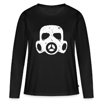 Grunge Gasmaske Nuklear Radioaktiv Feinstaub - Frauen Premium Bio Langarmshirt - Schwarz - Vorne - Julia (174cm)
