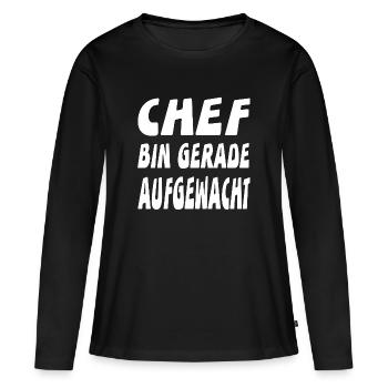 Chef - Frauen Premium Bio Langarmshirt - Schwarz - Vorne - Julia (174cm)