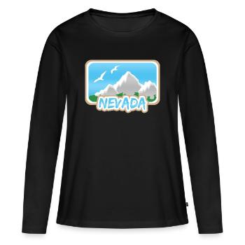 Mont Nevada - T-shirt manches longues Premium bio Femme - noir - Devant - Julia (174cm)