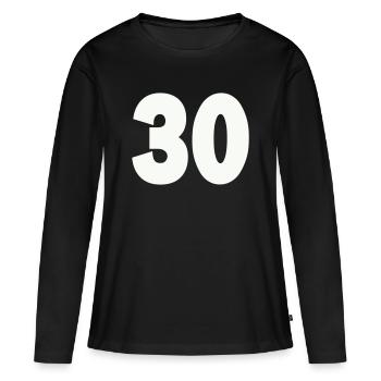 30- - Women's Premium Organic Long Sleeve Shirt - black - Front - Julia (174cm)