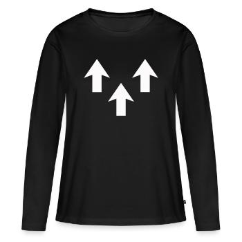 Flèches - T-shirt manches longues Premium bio Femme - noir - Devant - Julia (174cm)