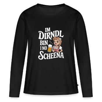 Charme du Festival de la Bière Dirndl - T-shirt manches longues Premium bio Femme - noir - Devant - Julia (174cm)