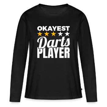 Durchschnittlicher Dartspieler - Frauen Premium Bio Langarmshirt - Schwarz - Vorne - Julia (174cm)