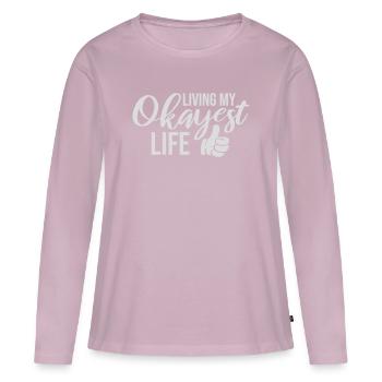 Vivre ma vie la plus correcte Drôle de dicton, médiocre - T-shirt manches longues Premium bio Femme - rose poudré - Devant - Julia (174cm)