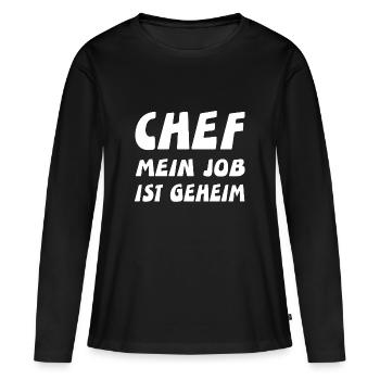 Chef - Frauen Premium Bio Langarmshirt - Schwarz - Vorne - Julia (174cm)