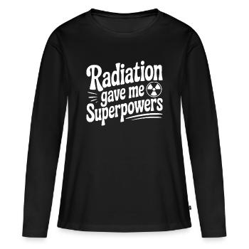 Strahlung hat mir Superkräfte gegeben - Frauen Premium Bio Langarmshirt - Schwarz - Vorne - Julia (174cm)