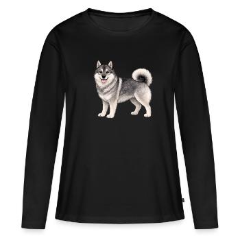 Friendly Norsk Elghund - Women's Premium Organic Long Sleeve Shirt - black - Front - Julia (174cm)