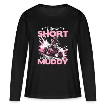 Quad ATV Femme Fille Quad Quad - T-shirt manches longues Premium bio Femme - noir - Devant - Julia (174cm)