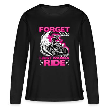 Quad ATV Femme Fille Quad Quad - T-shirt manches longues Premium bio Femme - noir - Devant - Julia (174cm)