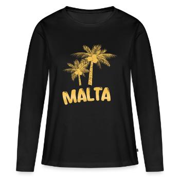 Malta - Frauen Premium Bio Langarmshirt - Schwarz - Vorne - Julia (174cm)