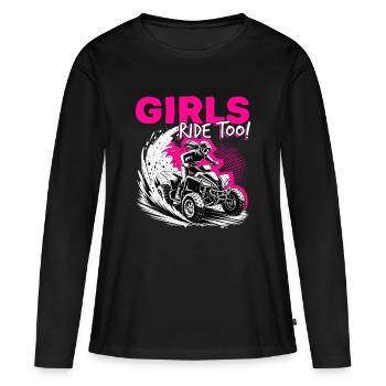 Quad ATV Femme Fille Quad Quad - T-shirt manches longues Premium bio Femme - noir - Devant - Julia (174cm)