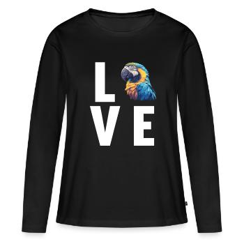 Macaw's Era - Women's Premium Organic Long Sleeve Shirt - black - Front - Julia (174cm)