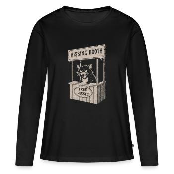 Cat stand in the Hissing Booth - Women's Premium Organic Long Sleeve Shirt - black - Front - Julia (174cm)
