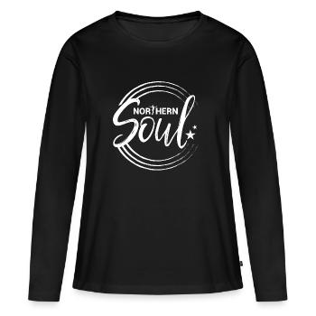 Conception du badge Northern Soul - T-shirt manches longues Premium bio Femme - noir - Devant - Julia (174cm)