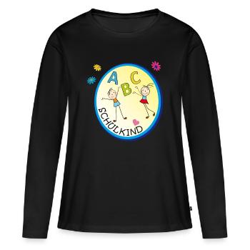 ABC Schulkind  - Frauen Premium Bio Langarmshirt - Schwarz - Vorne - Julia (174cm)