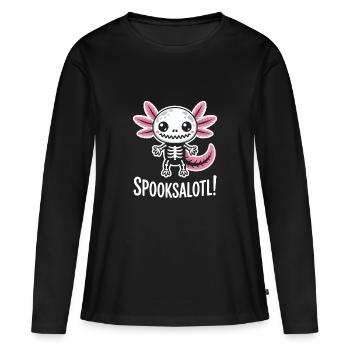 Süßes Spuk-Skelett mit Flügeln - Frauen Premium Bio Langarmshirt - Schwarz - Vorne - Julia (174cm)