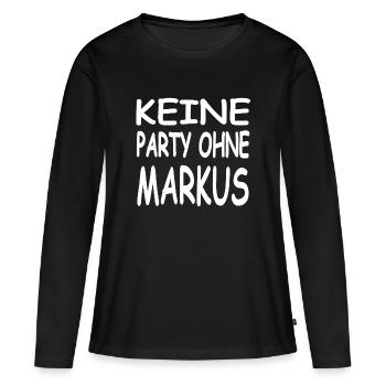 Markus - Frauen Premium Bio Langarmshirt - Schwarz - Vorne - Julia (174cm)
