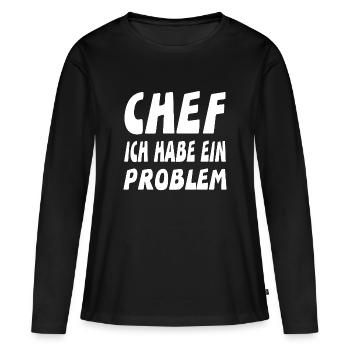 Chef - Frauen Premium Bio Langarmshirt - Schwarz - Vorne - Julia (174cm)