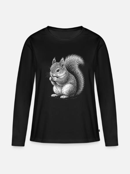 Eichhörnchen - Frauen Premium Bio Langarmshirt - Schwarz
