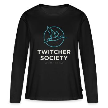 Observation des oiseaux de la Twitcher Society Birdwatching Avocet - T-shirt manches longues Premium bio Femme - noir - Devant - Julia (174cm)