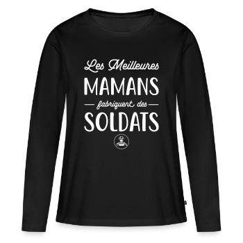 Les meilleures mamans fabriquent des soldats - T-shirt manches longues Premium bio Femme - noir - Devant - Julia (174cm)