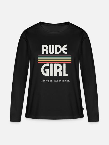 Rude Girl - Punk Aesthetic - Women's Premium Organic Long Sleeve Shirt - black