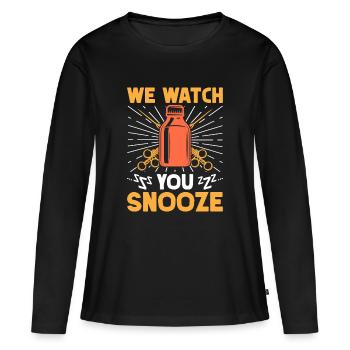Anesthésiste Regarde Snooze Anesthesia - T-shirt manches longues Premium bio Femme - noir - Devant - Julia (174cm)