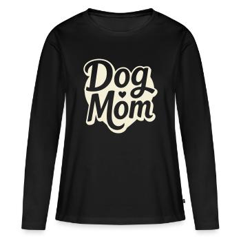 Cœur de maman de chien – Amour du chien - T-shirt manches longues Premium bio Femme - noir - Devant - Julia (174cm)
