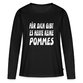 Pommes - Frauen Premium Bio Langarmshirt - Schwarz - Vorne - Julia (174cm)