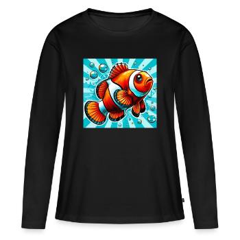 Clownfisch - Frauen Premium Bio Langarmshirt - Schwarz - Vorne - Julia (174cm)