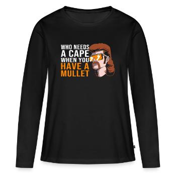 Coupe mulet Coupe mulet - T-shirt manches longues Premium bio Femme - noir - Devant - Julia (174cm)