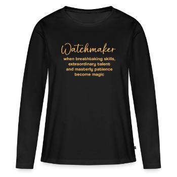 Clockwork Clock - Women's Premium Organic Long Sleeve Shirt - black - Front - Julia (174cm)