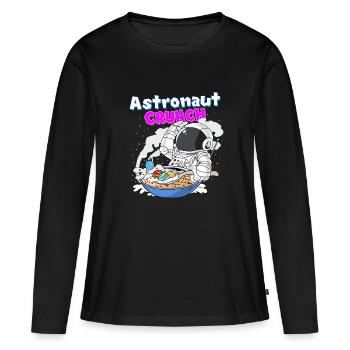 Céréales Cornflakes Petit-Déjeuner Astronaut Crunch - T-shirt manches longues Premium bio Femme - noir - Devant - Julia (174cm)