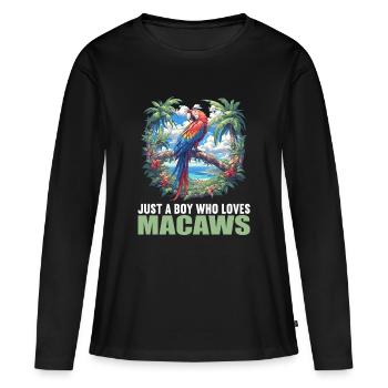 L’ère de l’ara - T-shirt manches longues Premium bio Femme - noir - Devant - Julia (174cm)