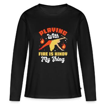 Danseuse de l’école de danse Vortex Dance - T-shirt manches longues Premium bio Femme - noir - Devant - Julia (174cm)